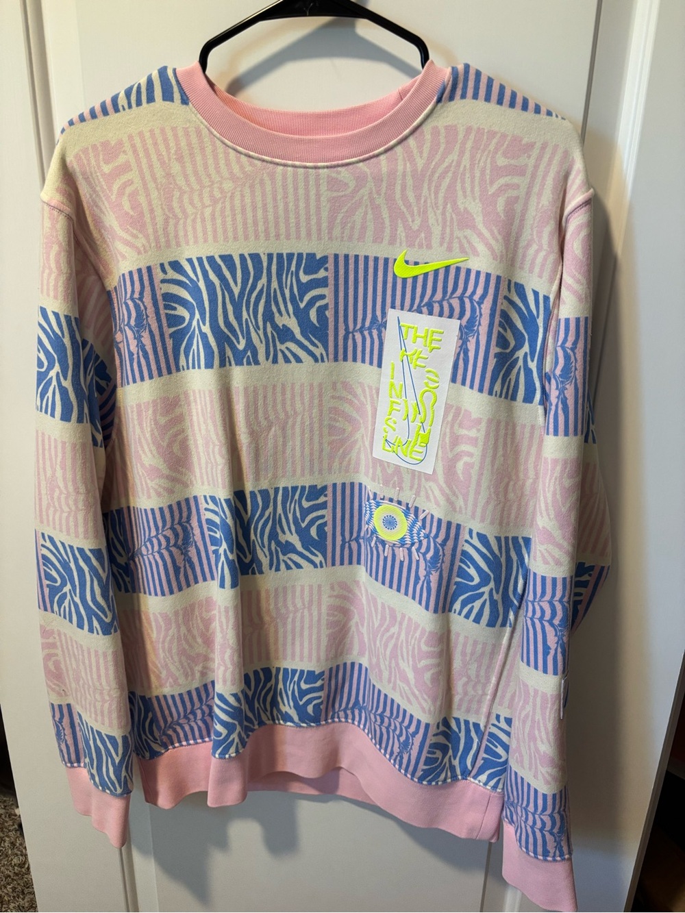 Nike Pastel Crewneck Sweatshirt - Pink, Blue & Yellow Accents